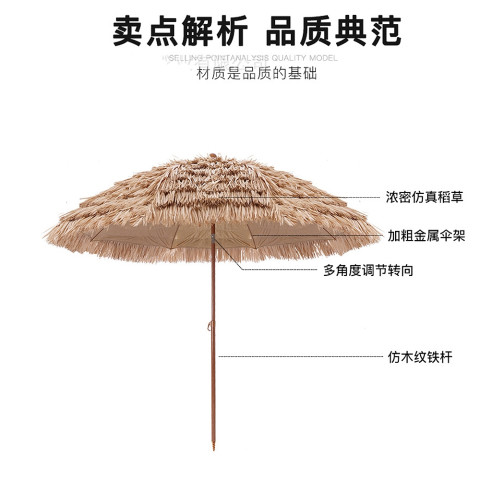 ERORO ร่มกันแดด ขนาดใหญ่ ฟางเทียมกันฝนได้ ตกแต่งสถานที่ Image2