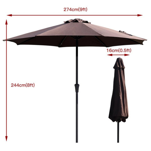 TREDEY Φ2.7M ร่มกันแดดสนามใหญ่ ในสวน กลางแจ้ง ตลาดนัด ขายของ สระว่ายน้ำ แม่ค้า ร้านกาแฟ Image7