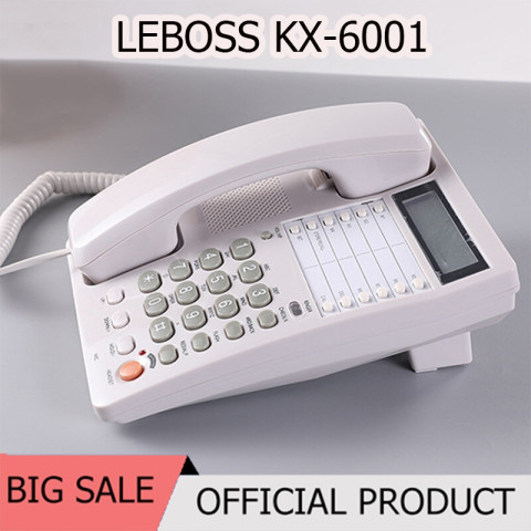 (ขายดี)LEBOSS KX-6001 โทรศัพท์ตั้งโต๊ะ โทรศัพท์สำนักงาน พร้อมหมายเลขผู้โทร/การโทรแบบแฮนด์ฟรี โทรศัพท์มีสายสายเดียว Image1