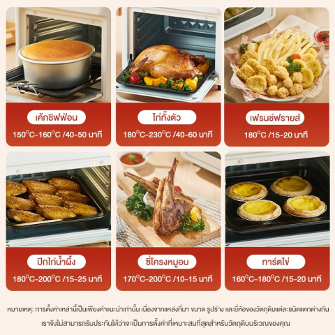 CAMEL เตาอบไฟฟ้าแบบตั้งโต๊ะ 12L ลมร้อน ขนาดเล็ก ชั้นวาง 3 ชั้น สำหรับอบ ปิ้ง ย่าง Image7