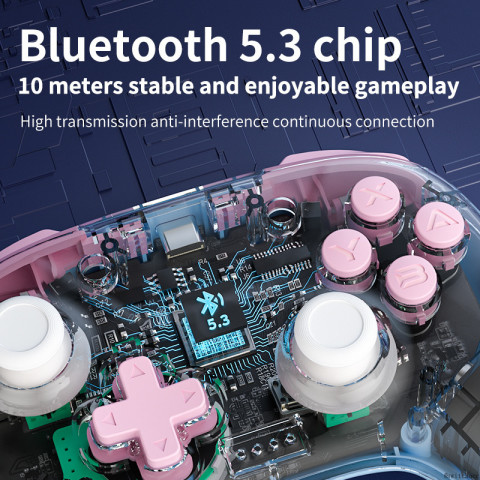 AOLION Pro Controller Rococo สีสําหรับ Nintendo Switch/PC/ iOS/Android บลูทูธ Gamepad สต็อกท้องถิ่น Tubro Wake Up Image3