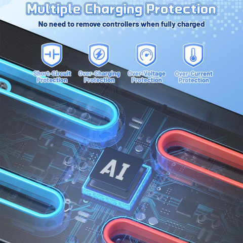 สําหรับสวิทช์ Joycon 1&2 Charger Pro Controller ผู้ถือสวิทช์เกม Storage Tower สําหรับ Nintendo SWITCH & SWITCH 2 / OLED ชาร์จ Dock Station Image6