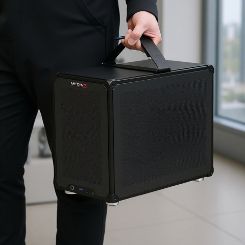 เคสเล็ก ขาว ดำ รับการ์ดจอยาว หิ้วได้ ฝากระจก Jonsbo C6 MAX Case mATX White Handle Media Z Image4