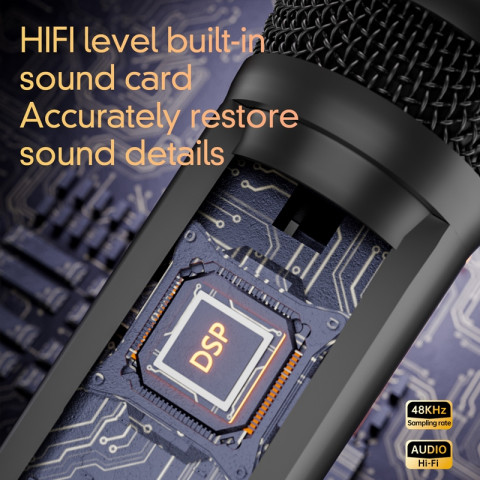 NETPAC Soundcard Karaoke Microphone Plug And Play RGB ใช้ไลฟ์และร้องเพลง ลดเสียงรบกวน ใช้กับมือถือได้ Image4