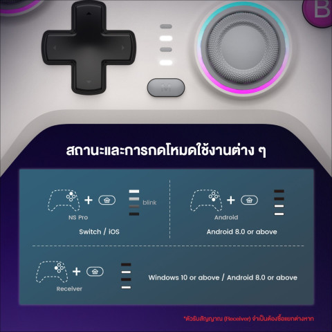 จอย GameSir Nova HD Rumble NS Controller จอยเกมไร้สาย ใช้งานกับ Switch / PC / iOS / Android Image3