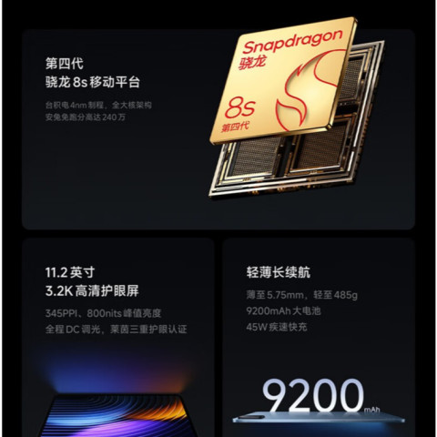 Xiaomi Pad 8 Pro Snapdragon 8 Elite Xiaomi Pad 8 Snapdragon 8s Gen 4 11.2" 9200mAh| สนับสนุน Google & ไม่มีไทย Image3