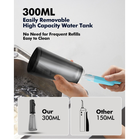 【COD】จัดส่ง 24 ชั่วโมง Bezvoi Y215 Water Flosser 300ML & จอแสดงผล LED ไหมขัดฟันทันตกรรมสําหรับวงเล็บเหงือกอ่อนไหวแบบพกพาทําความสะอาดฟัน กำจัดคราบหินปูน Oral Irrigation ทันตกรรม Cavity Care Image7