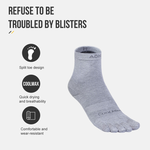 AONIJIE E4845 ถุงเท้าห้านิ้วสำหรับวิ่งแบบยูนิเซ็กซ์ 3 คู่/เซ็ต ถุงเท้าห้านิ้วสำหรับวิ่งแบบปีนเขาและเดินป่ากลางแจ้ง Image4