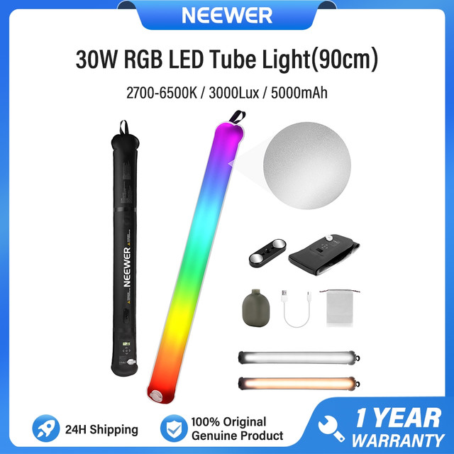 Neewer GC30C 30W หลอดไฟ RGB แบบเป่าลมพร้อม 5000mAh Type C 30W Out