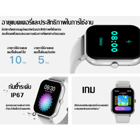 Kinkong 🔥สนับสนุนเมนูภาษาไทย🔥 นาฬิกา smart watch แท้2026 บลูทูธโทร 1.8 นิ้ว สร้อยข้อมือสุขภาพ นาฬิกาสมาทวอช อัตราการเต้นหัวใจ เปลี่ยนวอลเปเปอร์ เครื่องวัดความดันโลหิต IP67 หน้าจอ สมาร์ทวอทช์ มัลติฟังก์ชั่น smart watch for women/men รองรับ Android iOS Image4