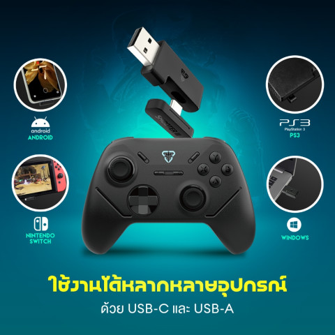 FANTECH รุ่น WGP13S จอยเกมมิ่ง joystick คอนโทรลเลอร์ รูปทรงสไตล์ X-BOX Wireless 2.4Ghz Gaming Controller Image3