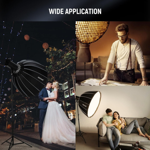 NEWER 35.4"/90 ซม.Bowens Mount Parabolic Softbox Quick Folding & Set Up, NS90P Image6