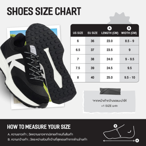 KANGOL Sport Shoes unisex รองเท้ากีฬา รองเท้าผ้าใบ ผูกเชือก สีดำ, ขาว 62527654 Image7