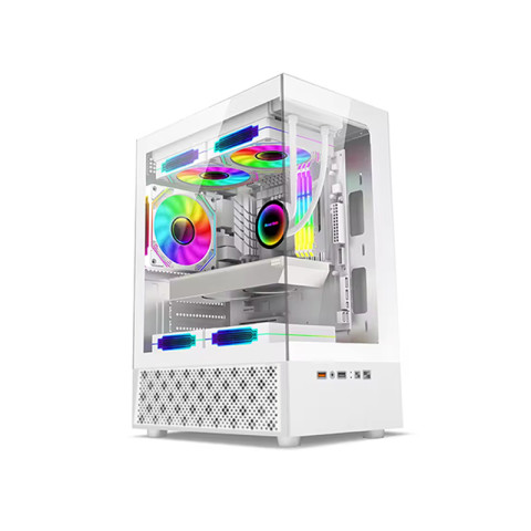 เคสคอมพิวเตอร์ EXPOSE T8 M-ATX 3 RGB Fans Panorama Tempered Glass Gaming Case รับประกัน 1 ปี Image7