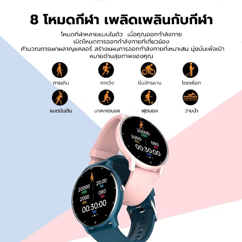 2025 OPPO ใหม่ล่าสุด ของแท้ สมาร์ทวอทช์ กันน้ำ ตรวจวัดอัตราการเต้นหัวใจทั้งวัน การโทรด้วย Bluetooth แบบเต็มหน้าจอเรืองแสงความละเอียดสูง smart watch นาฬิกาสมาร์ท รับประกัน 1 ปี Image5