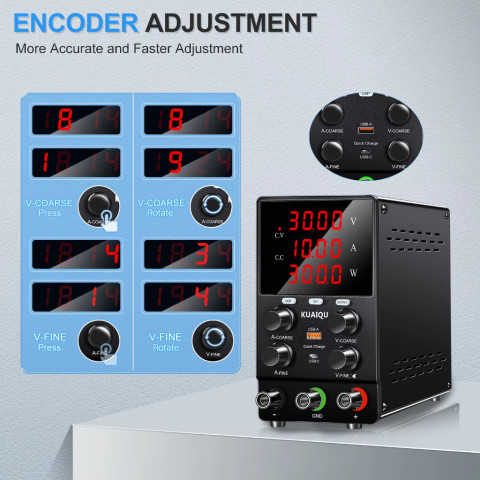 【OVP+OCP Short-circuit killer】KUAIQU dc power supply สวิตชิ่งเพาเวอร์ซัพพลาย  เครื่องจ่ายไฟ 30V5A 30V 10A 60V5A 120V3A สำหรับการทดสอบอายุซ่อมโทรศัพท์มือถือ สี่ปุ่มปรับ  NICE POWER  Lab DC Power Supply Image7