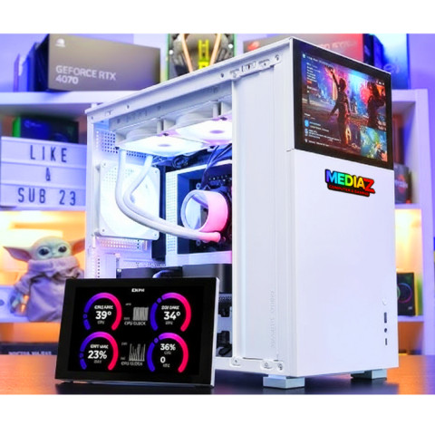 ส่งด่วน Jonsbo D41 ATX STD White Screen Media Z Com Case เล็ก เตี้ย ใส่จอ8"หน้าเคสได้ รับชุดน้ำ3ตอน Image6