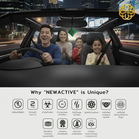 Newactive Premium เครื่องฟอกอากาศในรถ ไม่ใช้ไฟฟ้า ใช้ได้นาน 2 ปี Non Electric Car Air Purifier Image4