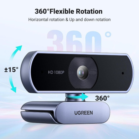 UGREEN รุ่น 15728 USB Webcam กล้องเว็บแคมไมโครโฟนคู่ชัดระดับ HD สำหรับการสตรีมและประชุมออนไลน์ Image3