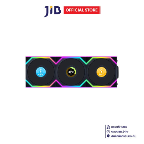 CASE FAN (พัดลมเคส) LIAN LI UNI FAN SL WIRELESS LCD 120 TRIPLE PACK (BLACK) (12SLLCD1W3B) Image1