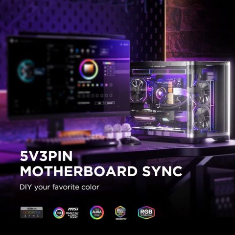 ที่ครอบสายพาวเวอร์ซัพพลาย Asiahorse ARGB ATX 24-pin PSU Cover with 108 LEDs - White Image8