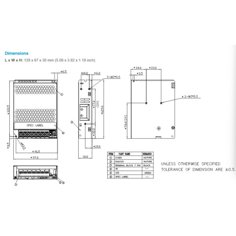 Delta Power Supply Model PMT-24V100W2BA   24V/4.5A(100W) Image2
