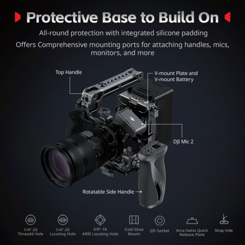 SmallRig สําหรับ Nikon ZR Cage Kit / แผ่นเมาท์รูปตัว L พร้อมที่จับซิลิโคน#5647#5466#5468#54675467 Image2