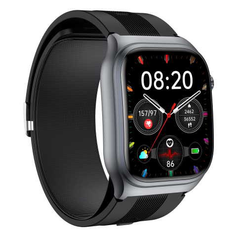 NineWind สมาร์ทวอท์ชใหม่ S15ปั๊มลมความดันโลหิตน้ำตาลในเลือด ECG กรดยูริคไขมันในเลือดอัตราการเต้นของหัวใจออกซิเจนในเลือดการนอนหลับการตรวจสอบสุขภาพโทรผ่านบลูทูธนาฬิกากีฬาควบคุมการเข้าถึง NFC Image1