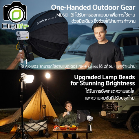 Godox LED ML60II Bi 70W Bi-Color Portable - Godox Mount ( ML-GB, ML-SP-36, ML-CS30, ML-SF50, AD-S65W, AD-S85W ) Digilife Image4