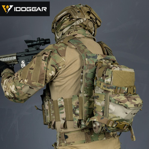 Idogear LSR เสื้อกั๊กยุทธวิธี หัวเข็มขัดปลดเร็ว ตัดเลเซอร์ พร้อมกระเป๋าด้านข้าง 556 762 Mag MOLLE YKK สําหรับผู้ชาย Image6