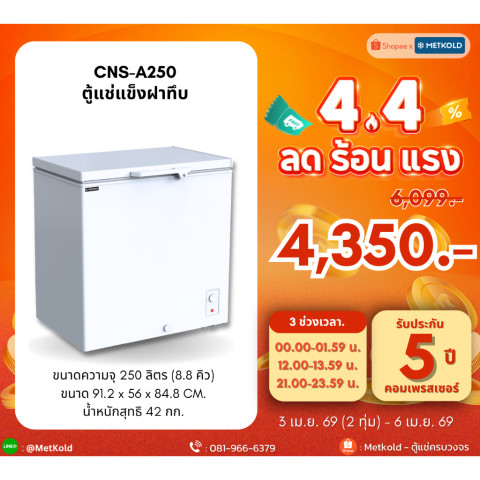 ตู้แช่แข็งฝาทึบ 250 ลิตร (8.8 คิว) Image1