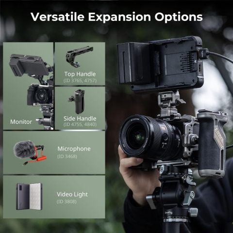 Smallrig สําหรับ Sony Alpha 6700, HawkLock Quick Release Cage Kit #5060, แผ่นติดรูปตัว ล พร้อมด้ามจับซิลิโคน #5061 Image5