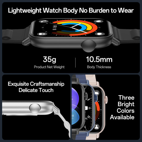 Aolon Metro 2 สมาร์ทวอทช์ 1.83" หน้าจอ HD โทรฉุกเฉิน 16 โหมดกีฬา เครื่องวัดอัตราการเต้นของหัวใจ การแจ้งเตือนข้อความ เครื่องคิดเลข นาฬิกาข้างเตียง สมาร์ทวอทช์ Image4