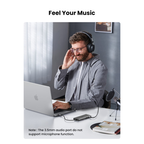 UGREEN อะแดปเตอร์ HUB Type C 11in1 USB-C To 2USB-C 3.2+USB-A 3.2+USB-A 3.0+HDMI รองรับ 4K60Hz+PD รุ่น 45520 Image5