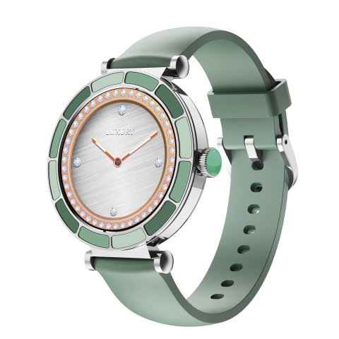 Aolon LyraB นาฬิกาข้อมืออัจฉริยะสำหรับผู้หญิง หน้าปัดทองคำ 18k ขนาดเล็ก หน้าปัดกลม ตรวจจับอัตราการเต้นของหัวใจ แจ้งเตือน แบตเตอรี่ใช้งานยาวนาน 120 ชั่วโมง กันน้ำ นาฬิกาข้อมืออัจฉริยะ เกรดกันน้ำ IP67 Image1