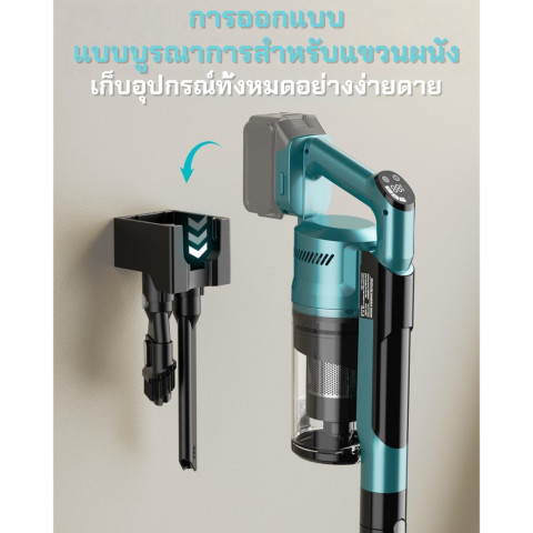 Qimedo เครื่องดูดฝุ่นไร้สาย⚡ใช้แบตฯ Makita21V(แถมแบตเตอรี่) | มอเตอร์ไร้ถ่าน 60kPa 3ระดับ | 6IN1 | ระบบกรอง HEPA🔥 Image8