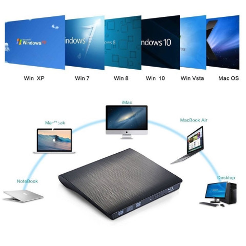 USB 3.0 DVD-RW External Slim Writer / Burner / rewriter / CD Rom Drive แบบพกพา อ่านเขียน Play & Play มีดำยังเดียว Image8