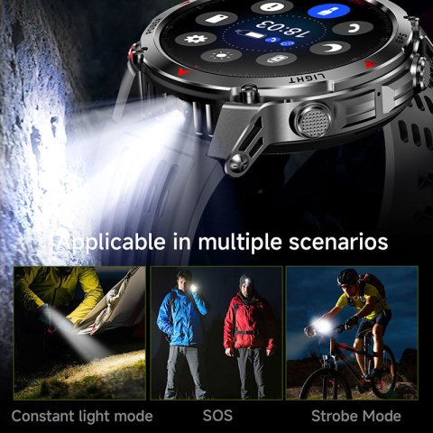 [สามารถตั้งค่าไทย ] ใหม่ HT37 สมาร์ทนาฬิกา GPS Sport Track บลูทู ธ พูดคุยไฟฉาย LED ขั้นตอนกลางแจ้งกีฬานาฬิกา Samsung VIVO Xiaomi OPPO Smartwarch สำหรับ iOS และ Android Image3