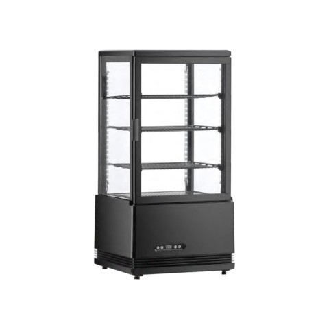 ตู้แช่เย็นแบบกระจก 4 ด้าน / ตู้แช่เค้ก CLEO รุ่น CDC-578 / RT-78L-3 ขนาด 2.76Q สีดำ ( รับประกันนาน 5 ปี ) Image2