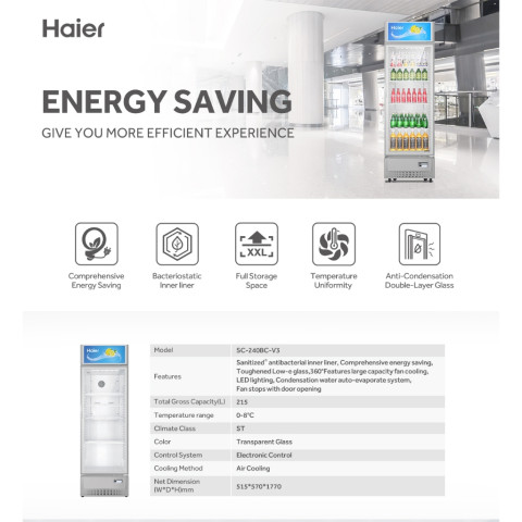 ตู้แช่เย็นแสดงสินค้า 1 ประตู รุ่น SC-240BC-V3 7.6Q Image5