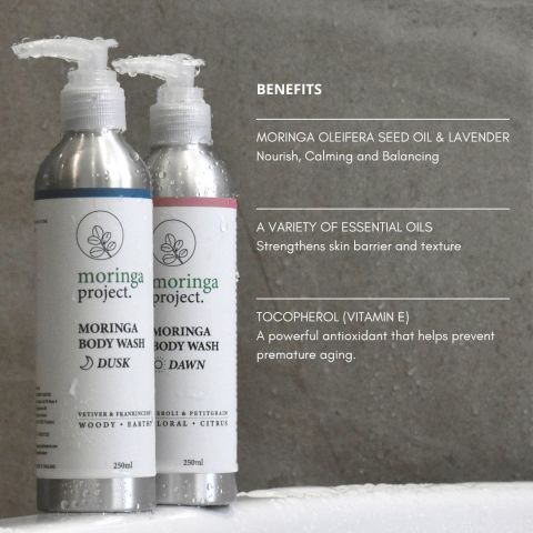 Moringa Project เจลอาบน้ำมะรุม ผิวเนียนนุ่ม ชุ่มชื้น - ดัสท์ กลิ่นหอมสบาย 250ml Image3