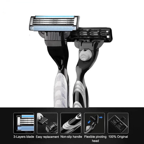 มีดโกนเติม Gillette Mach3สำหรับผู้ชาย4/8ใบมีดโกนพร้อมหล่อลื่นใบมีด3ชั้นตัดเร็วตลับสำหรับเคราใบหน้า Image5