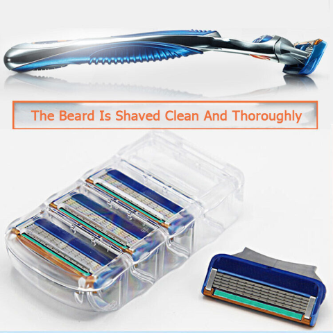 Gillette Fusion 5 Proglide Proshield 5 ชั้นความปลอดภัยการโกนหนวดแทนใบมีดโกนคู่มือมีดโกนตรงใบหน้าสำหรับผู้ชาย Image4