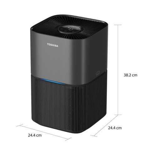 Toshiba เครื่องฟอกอากาศ PM2.5  ชุดกรองฝุ่น HEPA ดักจับฝุ่น 0.3ไมครอน มี UV ทำงานเงียบ ห้อง 31 ตร.ม (สีดำ) TAP-YD25UTH(H) Image3