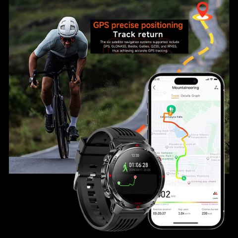 [สามารถตั้งค่าไทย ] ใหม่ HT37 สมาร์ทนาฬิกา GPS Sport Track บลูทู ธ พูดคุยไฟฉาย LED ขั้นตอนกลางแจ้งกีฬานาฬิกา Samsung VIVO Xiaomi OPPO Smartwarch สำหรับ iOS และ Android Image5