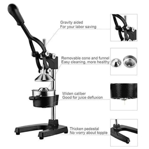 เครื่องคั้นน้ําผลไม้ด้วยตนเองเชิงพาณิชย์ Lemon Orange squeezer ผลไม้กด Citrus Juicer HeavyDuty Vortex คุณภาพสูง Image3