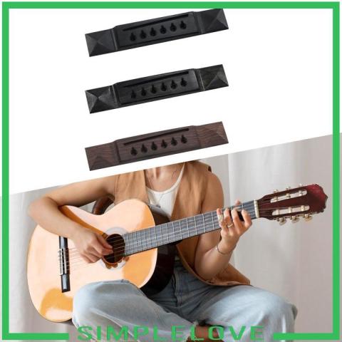 [เรียบง่าย] สะพานกีตาร์ไม้กีตาร์อะคูสติกสะพานไม้มะเกลืออานสําหรับหกสตริงกีตาร์ส่วนทดแทนวัสดุทนทานเหมาะสําหรับของขวัญให้ตกแต่งบ้าน Image2