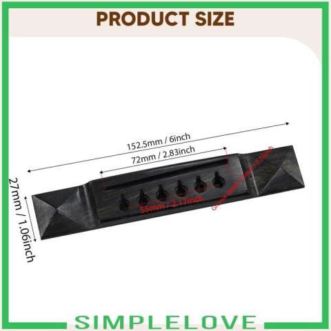 [เรียบง่าย] สะพานกีตาร์ไม้กีตาร์อะคูสติกสะพานไม้มะเกลืออานสําหรับหกสตริงกีตาร์ส่วนทดแทนวัสดุทนทานเหมาะสําหรับของขวัญให้ตกแต่งบ้าน Image7