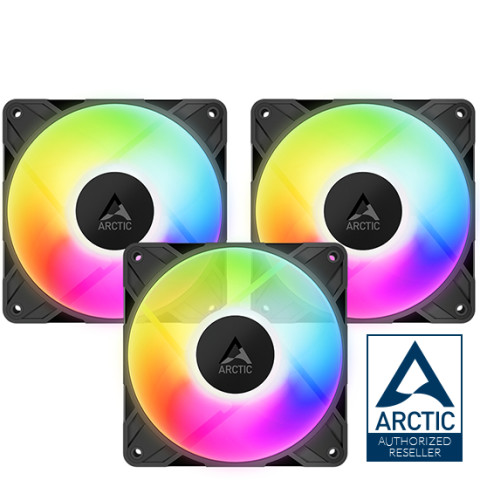 ARCTIC P12 PRO A-RGB REVERSE 3 PACKS BLACK(Computer fan / พัดลมระบายความร้อนคอมพิวเตอร์) Image1