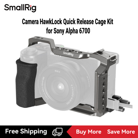 Smallrig สําหรับ Sony Alpha 6700, HawkLock Quick Release Cage Kit #5060, แผ่นติดรูปตัว ล พร้อมด้ามจับซิลิโคน #5061 Image1